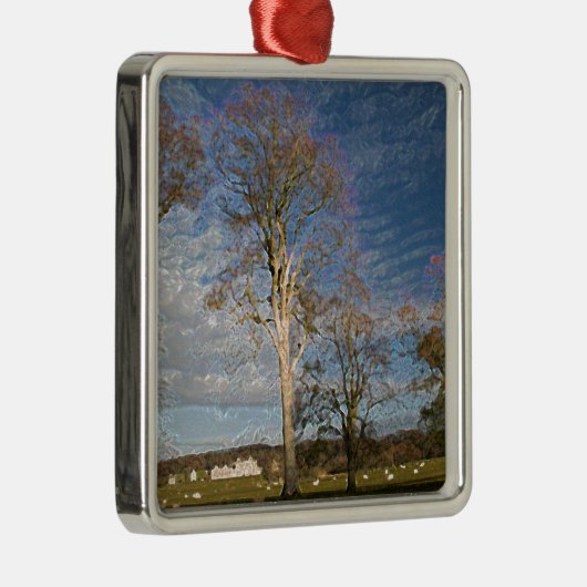 Irish Beech Trees Metalen Ornament (Rechts)