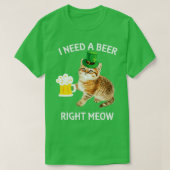 Irish Beer Cat St Patricks Day Drink cadeau T-shirt (Design voorkant)