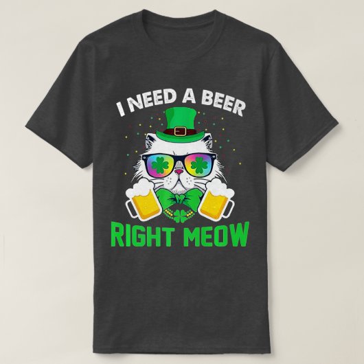 Irish Beer Cat St Patricks Day Drink grappige pre T-shirt (Design voorkant)