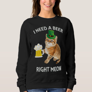 Irish Beer Cat T St Patricks Day Drink Trui