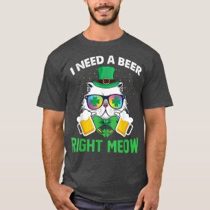 Irish Beer Cat TShirt St Patricks Day Drink plezie