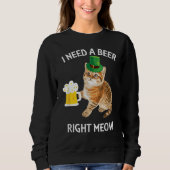 Irish Beer Cat TShirt St Patricks Day Drinking (Voorkant)