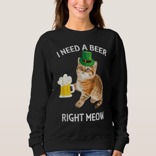 Irish Beer Cat TShirt St Patricks Day Drinking (Voorkant)