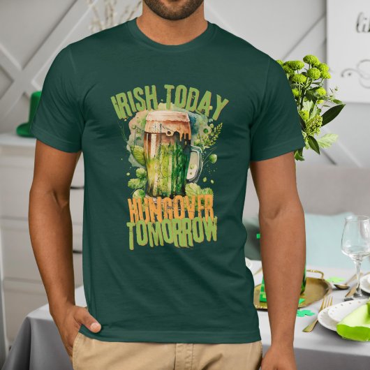 Irish Beer Clover Grunge Funny St Patrick Day Mann T-shirt