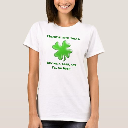 Irish Beer Deal Shamrock Shirt (Voorkant)