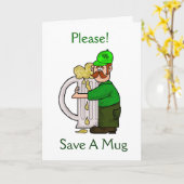 Irish Beer Hugger St. Patrick's Day Wenskaart Kaart (Gele Bloem)