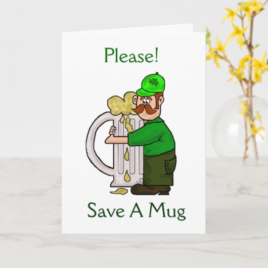 Irish Beer Hugger St. Patrick's Day Wenskaart Kaart (Gele Bloem)