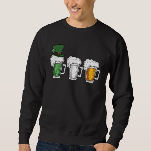 Irish Beer Ireland Flag St Patrick s Day Mens Wome Trui (Voorkant)