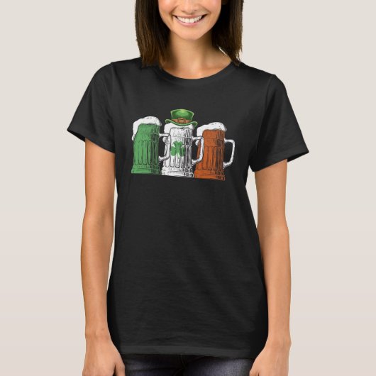 Irish Beer Ireland Flag St Patricks Day Beer  Men  T-shirt (Voorkant)