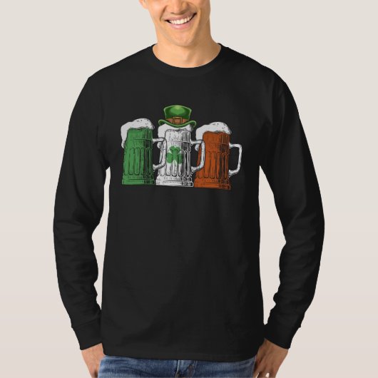 Irish Beer Ireland Flag St Patricks Day Beer  Men  T-shirt (Voorkant)