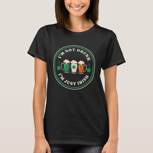 Irish Beer Ireland Flag St Patricks Day  Drinking  T-shirt (Voorkant)
