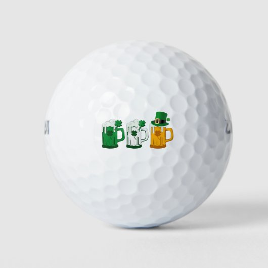 Irish Beer Ireland Flag St Patricks Day Leprechaun Golfballen (Voorkant)