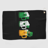 Irish Beer Ireland Flag St Patricks Day Leprechaun Golfhanddoek (Horizontaal)