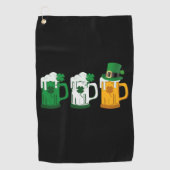 Irish Beer Ireland Flag St Patricks Day Leprechaun Golfhanddoek (Voorkant)