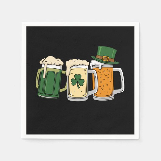 Irish Beer Ireland Flag St Patrick's Day Shamrock Servet (Voorkant)