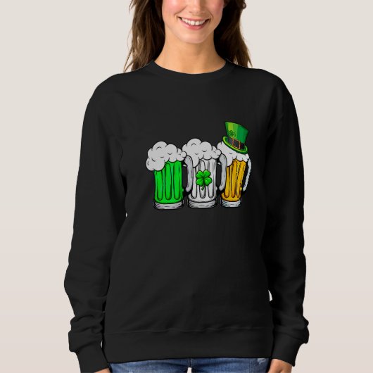 Irish Beer Ireland Flag St Pattys Day Mannen Vrouw Trui (Voorkant)