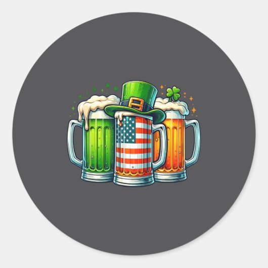 Irish Beer Ireland St Patricks Day Drinking Party  Ronde Sticker (Voorkant)