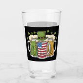 Irish Beer Ireland USA Amerikaanse vlag St Patrick Glas (Voorkant)