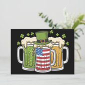 Irish Beer Ireland USA Amerikaanse vlag St Patrick Kaart (Staand voorkant)