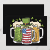 Irish Beer Ireland USA Amerikaanse vlag St Patrick Kaart (Voorkant / Achterkant)