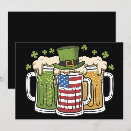 Irish Beer Ireland USA Amerikaanse vlag St Patrick Kaart (Voorkant / Achterkant)