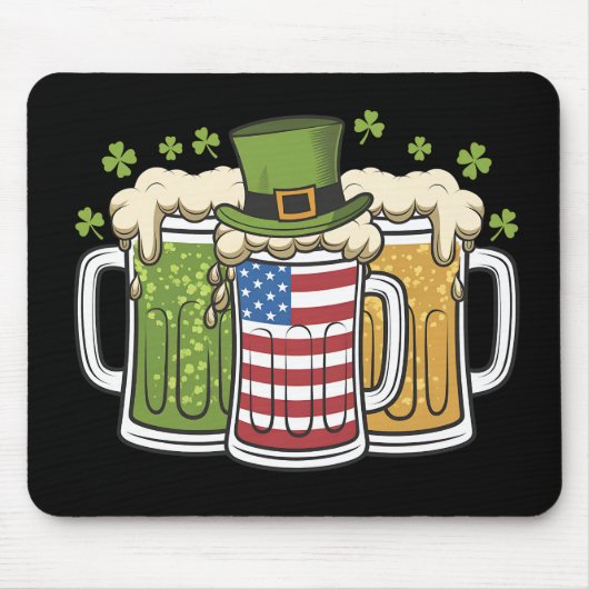 Irish Beer Ireland USA Amerikaanse vlag St Patrick Muismat (Voorkant)