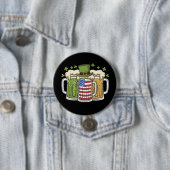 Irish Beer Ireland USA Amerikaanse vlag St Patrick Ronde Button 7,6 Cm (In situ)