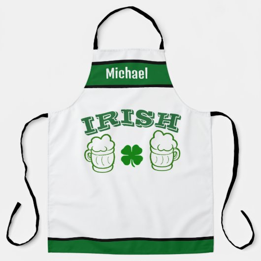 Irish Beer Lover Schort - Gepersonaliseerde Pub Gi (Voorkant)