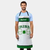 Irish Beer Lover Schort - Gepersonaliseerde Pub Gi (Gedragen)