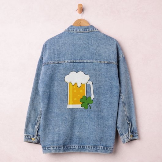 Irish Beer Mok met Shamrock Clover Denim Jacket (Hangar)