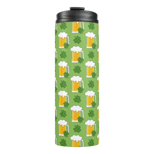Irish Beer Mok met Shamrock Clover Pattern (Voorkant)