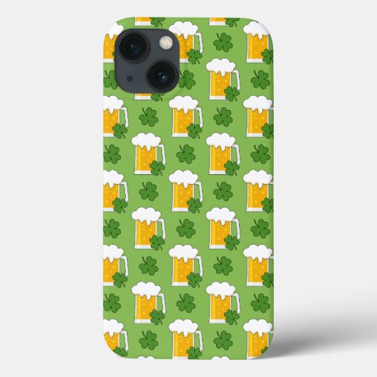Irish Beer Mok met Shamrock Clover Pattern Case-Mate iPhone Case (Achterkant)