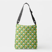Irish Beer Mok met Shamrock Clover Pattern Crossbody Tas (Voorkant)
