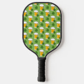 Irish Beer Mok met Shamrock Clover Pattern Pickleball Paddle (Achterkant)