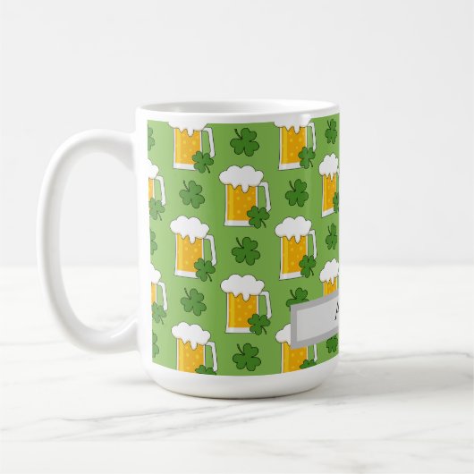 Irish Beer Mok met Shamrock Clover | personalisere (Links)