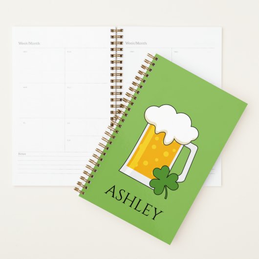 Irish Beer Mok met Shamrock Clover | personalisere Planner (Display)
