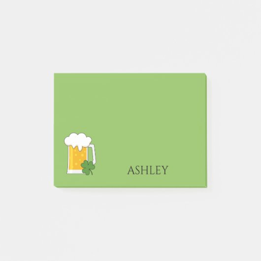 Irish Beer Mok met Shamrock Clover | personalisere Post-it® Notes (Voorkant)