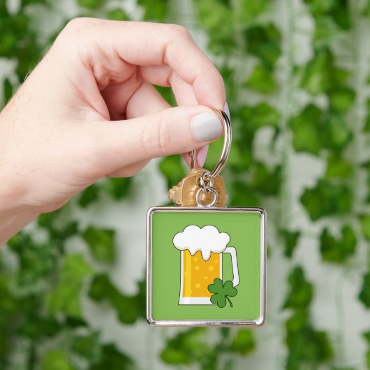 Irish Beer Mok met Shamrock Clover Sleutelhanger (Hand)