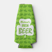 Irish Beer St Patricks gepersonaliseerde groene Sh Flesjeskoeler (Voorkant)