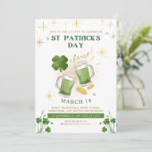 Irish Beers & Cheer St. Patrick's Day Party Kaart (Staand voorkant)