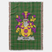 Irish Begg Coat of Arms Family Crest Ireland Deken (Voorkant Verticaal)