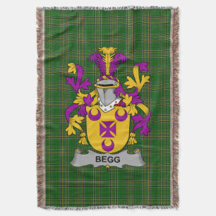 Irish Begg Coat of Arms Family Crest Ireland Deken