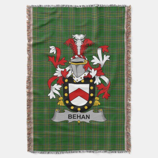 Irish Behan Coat of Arms Family Crest Ireland Deken (Voorkant Verticaal)
