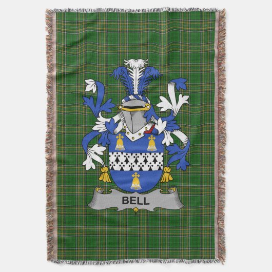 Irish Bell Coat of Arms Family Crest Ierland Deken (Voorkant Verticaal)