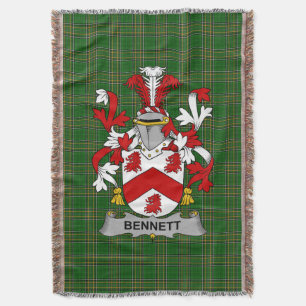 Irish Bennett Coat of Arms Family Crest Ireland Deken