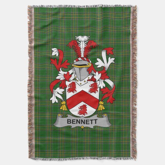Irish Bennett Coat of Arms Family Crest Ireland Deken (Voorkant Verticaal)