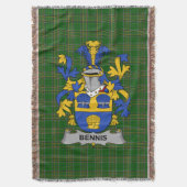 Irish Bennis Coat of Arms Family Crest Ireland Deken (Voorkant Verticaal)