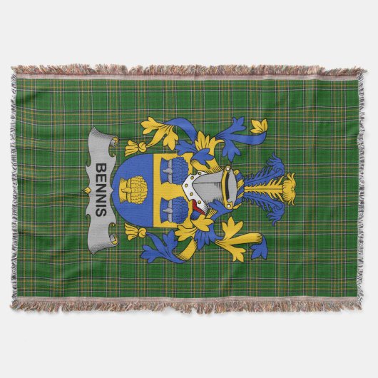 Irish Bennis Coat of Arms Family Crest Ireland Deken (Voorkant)