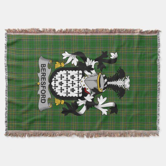 Irish Beresford Coat of Arms Family Crest Ireland Deken (Voorkant)