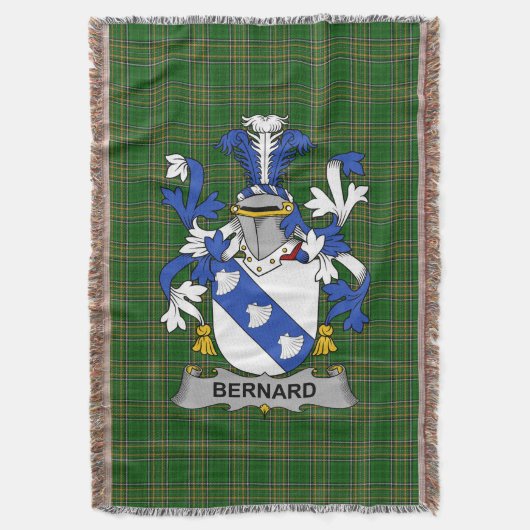 Irish Bernard Coat of Arms Family Crest Ireland Deken (Voorkant Verticaal)